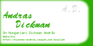 andras dickman business card